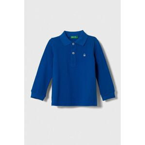 Detská bavlnená košeľa s dlhým rukávom United Colors of Benetton jednofarebný