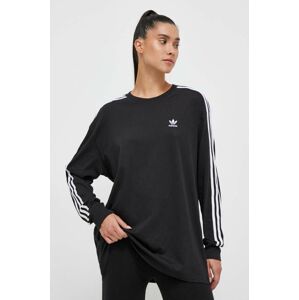 Bavlnené tričko s dlhým rukávom adidas Originals čierna farba