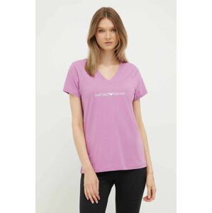 Bavlnené tričko Emporio Armani Underwear fialová farba