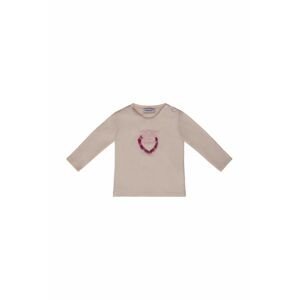 Tričko s dlhým rukávom pre bábätká Pinko Up béžová farba