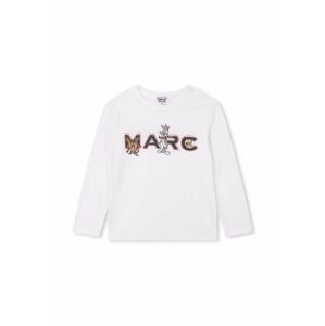 Detská bavlnená košeľa s dlhým rukávom Marc Jacobs biela farba, s potlačou