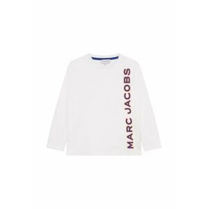 Detská bavlnená košeľa s dlhým rukávom Marc Jacobs biela farba, s potlačou