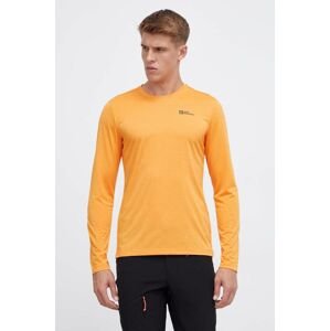Športové tričko s dlhým rukávom Jack Wolfskin Sky Thermal oranžová farba, melanžové