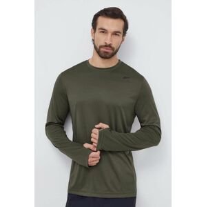 Tréningové tričko s dlhým rukávom Reebok Tech zelená farba, jednofarebný
