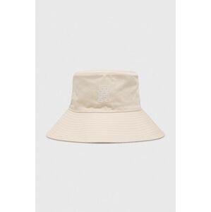 Obojstranný bavlnený klobúk Tommy Hilfiger béžová farba, bavlnený