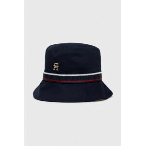 Bavlnený klobúk Tommy Hilfiger tmavomodrá farba, bavlnený