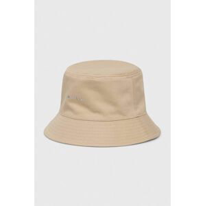 Obojstranný bavlnený klobúk Calvin Klein béžová farba, bavlnený