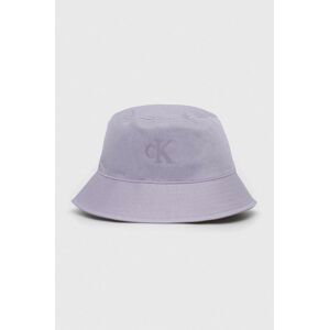 Bavlnený klobúk Calvin Klein Jeans fialová farba, bavlnený