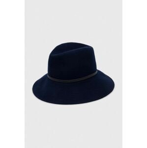 Vlnený klobúk Coccinelle tmavomodrá farba, vlnený