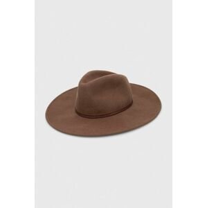 Vlnený klobúk Coccinelle hnedá farba, vlnený