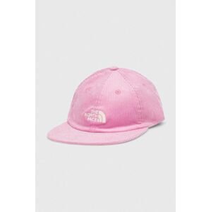 Manšestrová baseballová čiapka The North Face ružová farba, s nášivkou