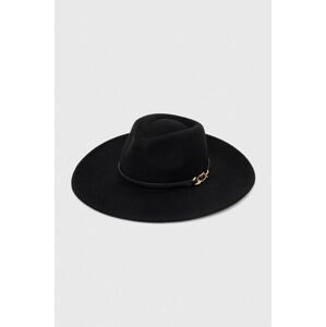 Vlnený klobúk Twinset čierna farba, vlnený