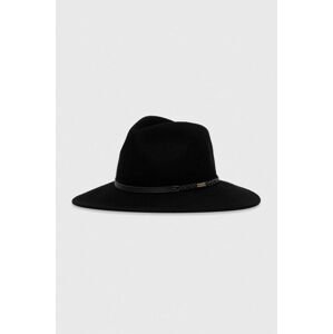Vlnený klobúk Barbour čierna farba, vlnený