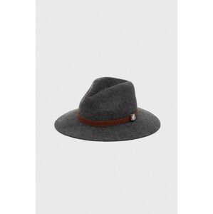 Vlnený klobúk Lauren Ralph Lauren šedá farba, vlnený
