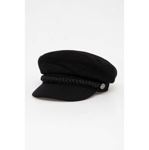 Vlnená čiapka Lauren Ralph Lauren čierna farba, vlnený