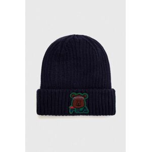 Čiapka Fila TARUT Animal family Kids Warm beanie tmavomodrá farba biela