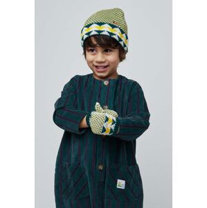 Detská čiapka a rukavice Bobo Choses zelená farba