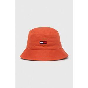 Bavlnený klobúk Tommy Jeans oranžová farba, bavlnený