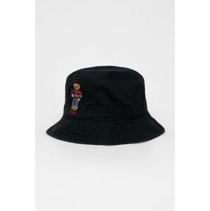 Bavlnený klobúk Polo Ralph Lauren čierna farba, bavlnený