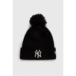 Čiapka New Era čierna farba, z hrubej pleteniny, NEW YORK YANKEES