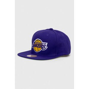 Šiltovka Mitchell&Ness LOS ANGELES LAKERS fialová farba, s nášivkou