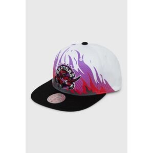 Bavlnená šiltovka Mitchell&Ness TORONTO RAPTORS biela farba, vzorovaná