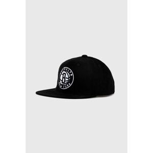 Bavlnená šiltovka Mitchell&Ness BROOKLYN NETS čierna farba, s nášivkou