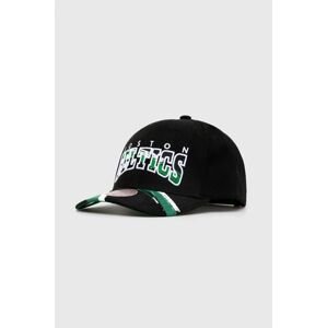 Bavlnená šiltovka Mitchell&Ness BOSTON CELTICS čierna farba, vzorovaná