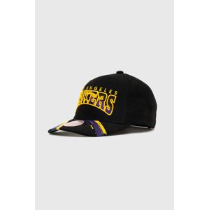 Bavlnená šiltovka Mitchell&Ness LOS ANGELES LAKERS čierna farba, vzorovaná