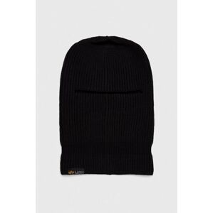 Kukla Alpha Industries Label Balaclava 138901.03, čierna farba