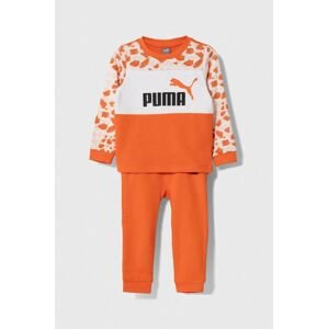 Detská tepláková súprava Puma ESS MIX MTCH Infants Jogger TR oranžová farba