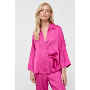 Košeľa MAX&Co. dámska, ružová farba, voľný strih, s klasickým golierom
