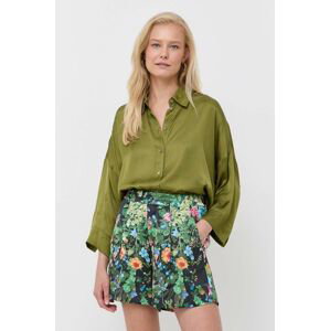 Košeľa MAX&Co. dámska, zelená farba, voľný strih, s klasickým golierom