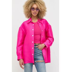 Košeľa Miss Sixty dámska, ružová farba, voľný strih, s klasickým golierom