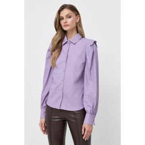 Košeľa Twinset dámska, fialová farba, regular, s klasickým golierom