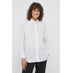 Bavlnená košeľa Pepe Jeans LIZA dámska, biela farba, voľný strih, s klasickým golierom