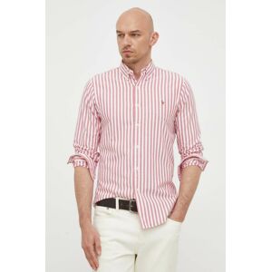 Bavlnená košeľa Polo Ralph Lauren pánska, červená farba, slim, s golierom button-down