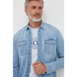 Rifľová košeľa Pepe Jeans Hammond pánska, regular, s klasickým golierom