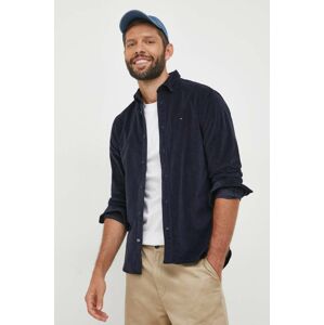 Košeľa Tommy Hilfiger pánska, tmavomodrá farba, regular, s golierom button-down