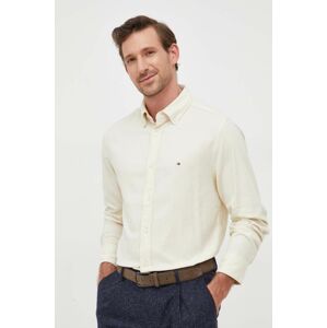 Bavlnená košeľa Tommy Hilfiger pánska, biela farba, regular, s golierom button-down