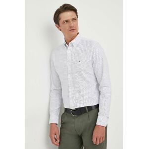 Bavlnená košeľa Tommy Hilfiger pánska, biela farba, regular, s golierom button-down