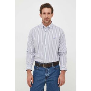 Bavlnená košeľa Polo Ralph Lauren pánska, tmavomodrá farba, regular, s golierom button-down