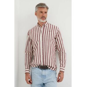 Bavlnená košeľa Pepe Jeans Crivitz pánska, bordová farba, regular, s golierom button-down