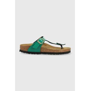 Žabky Birkenstock Gizeh dámske, zelená farba, na plochom podpätku, 1025457