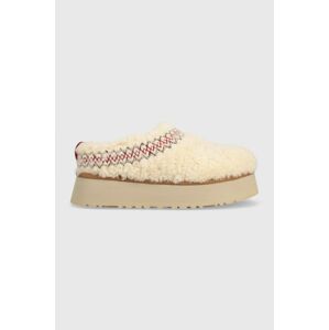 Papuče UGG Tazz Ugg Braid béžová farba, 1143976