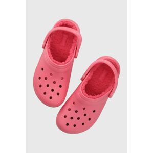 Šľapky Crocs Classic Lined Clog dámske, ružová farba, 203591