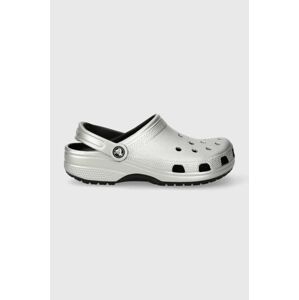 Šľapky Crocs Classic Metallic Clog dámske, strieborná farba, 205831