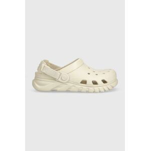 Šľapky Crocs Duet Max II Clog dámske, béžová farba, na platforme, 208776