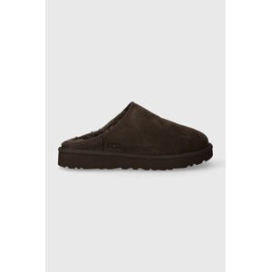 Semišové papuče UGG Classic Slip-On hnedá farba, 1144099