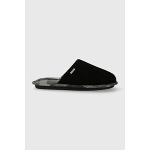 Semišové papuče Barbour Foley čierna farba, MSL0013BK11